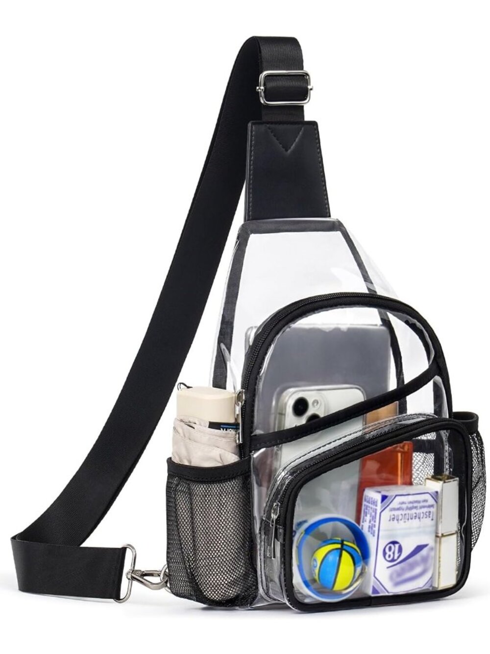 Clear Stadium Event Bag, Transparent Crossbody Purse, Sling Backpack for